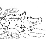 Coloriage et dessins gratuit Alligator facile à imprimer