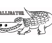 Coloriage et dessins gratuit Alligator souriant à imprimer