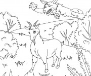 Coloriage et dessins gratuit La Chèvre et le loup à imprimer
