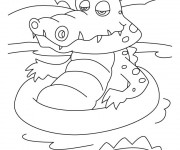 Coloriage et dessins gratuit Crocodile dans l'eau à imprimer