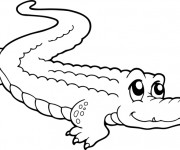 Coloriage et dessins gratuit Crocodile mignon à imprimer