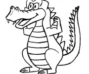 Coloriage et dessins gratuit Crocodile musclé amusant à imprimer