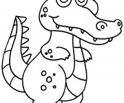 Coloriage et dessins gratuit Crocodile souriant à imprimer