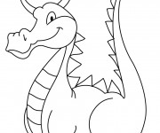 Coloriage et dessins gratuit Dragon en souriant à imprimer