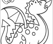Coloriage et dessins gratuit Dragon facile à imprimer