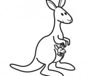 Coloriage et dessins gratuit Kangourou et sa poche à imprimer