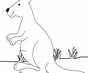Coloriage et dessins gratuit Kangourou pour enfant à imprimer