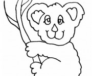 Coloriage et dessins gratuit Koala avec les yeux fermés à imprimer