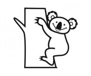 Coloriage et dessins gratuit Koala qui sourit à imprimer