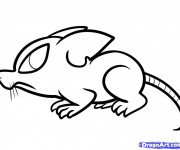 Coloriage Rat dessin animé