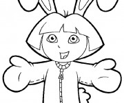 Coloriage et dessins gratuit Dora en costume de lapin à imprimer