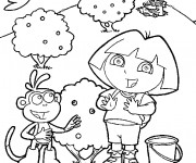 Coloriage et dessins gratuit Dora et Babouche en ligne à imprimer