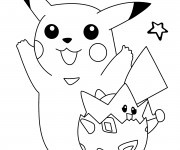 Coloriage et dessins gratuit Dessin de Pikachu trop mignon à imprimer