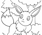 Coloriage et dessins gratuit Pokémon Eevee à imprimer