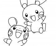 Coloriage et dessins gratuit Pokémon noir et blanc à imprimer