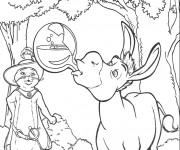 Coloriage et dessins gratuit L'âne  de Shrek boit la potion à imprimer