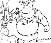 Coloriage et dessins gratuit Shrek boit la potion à imprimer