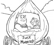 Coloriage et dessins gratuit Shrek et La princess sont mariés à imprimer