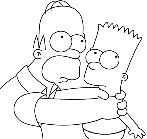 Coloriage Homer Et Bart Simpson Dessin Gratuit à Imprimer