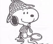 Coloriage et dessins gratuit Detective Snoopy à imprimer