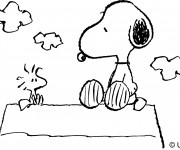Coloriage et dessins gratuit Snoopy en plein air à imprimer