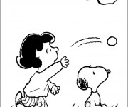 Coloriage et dessins gratuit Snoopy et Lucy à imprimer