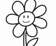 Coloriage et dessins gratuit Fleur avec visage à imprimer