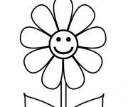 Coloriage et dessins gratuit Fleur heureuse à imprimer
