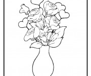 Coloriage et dessins gratuit Fleurs dans une vase à imprimer