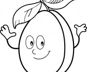 Coloriage et dessins gratuit Abricot qui sourit à imprimer