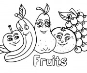 Coloriage et dessins gratuit Fruits rigolos amis à imprimer