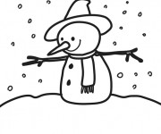Coloriage et dessins gratuit Homme de Neige en hiver à imprimer