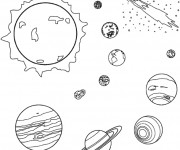 Coloriage et dessins gratuit Planètes et Soleil à imprimer