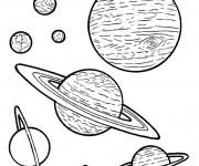 Coloriage et dessins gratuit Planètes stylisées à imprimer