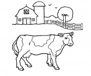Coloriage Une vache de ferme