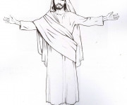 Coloriage et dessins gratuit Jésus en couleur à imprimer