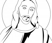 Coloriage et dessins gratuit Jésus en vecteur à imprimer