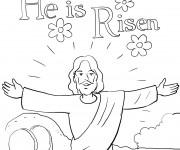Coloriage et dessins gratuit Jésus est ressuscité à imprimer