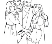 Coloriage et dessins gratuit Jésus et Les Enfants à imprimer