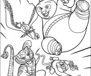 Coloriage et dessins gratuit Kung Fu Panda dessin animé à imprimer