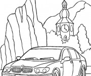 Coloriage et dessins gratuit Voiture BMW dans la Nature à imprimer