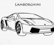 Coloriage et dessins gratuit Lamborghini stylisé à imprimer