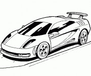 Coloriage et dessins gratuit Lamborghini sur la route à imprimer