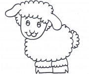 Coloriage et dessins gratuit Dessin d'un agneau à imprimer