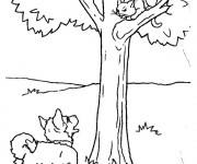 Coloriage Chien et chat dessin gratuit à imprimer