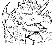 Coloriage et dessins gratuit Dinosaure Triceratops à imprimer