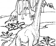 Coloriage et dessins gratuit Dinosaures herbivores à imprimer