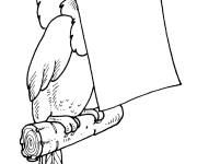 Coloriage Toucan apporte une lettre dans son bec