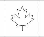 Coloriage et dessins gratuit Drapeau Canada simple à imprimer