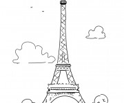 Coloriage et dessins gratuit Le Tour Eiffel en France à imprimer
